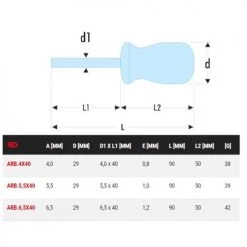 Tournevis Isoryl à lame courte Facom fente ARB -Pas Cher Materiel de chantier Magasin AFD 104655